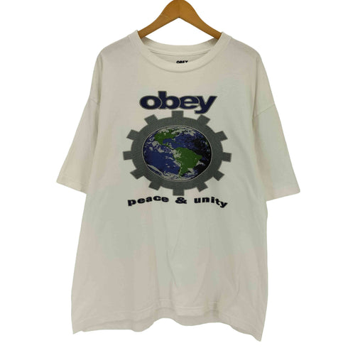 オベイ OBEY PEACE & UNITY プリントクルーネックTシャツ メンズ JPN:L