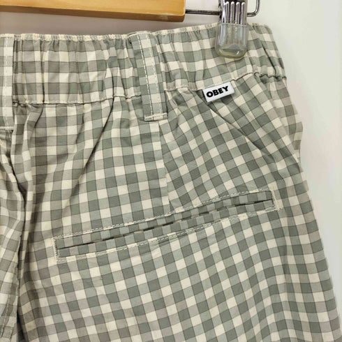 オベイ OBEY 2タック ギンガムチェック コットンショーツ メンズ 30