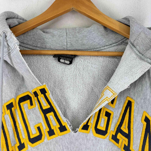 スティーブ バリース STEVE&BARRYS MICHIGAN 襟元カットオフ プルオーバーパーカー メンズ JPN:L