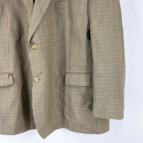 ローレンラルフローレン LAUREN RALPH LAUREN WOOL&SILK シルク混 グレンチェック 2Bテーラードジャケット メンズ JPN:52