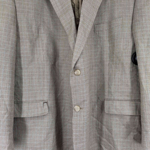 ローレンラルフローレン LAUREN RALPH LAUREN WOOL&SILK シルク混 グレンチェック 2Bテーラードジャケット メンズ JPN:52