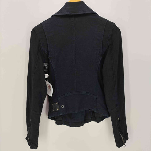 ディーゼル DIESEL 00s Y2K レザー 切替 ストレッチ ダブルライダースジャケット レディース