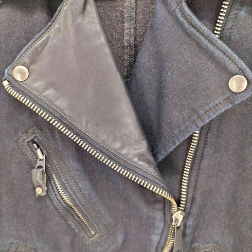 ディーゼル DIESEL 00s Y2K レザー 切替 ストレッチ ダブルライダースジャケット レディース