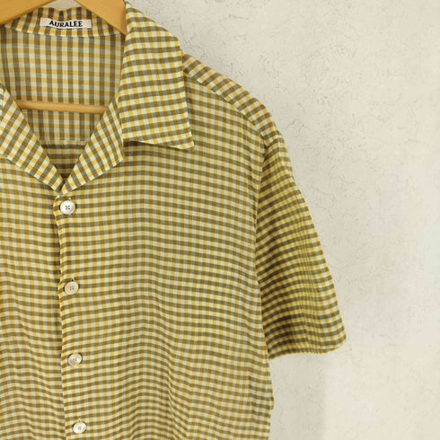 オーラリー AURALEE 26SS AIRY LIGHT COTTON CHECK HALF SLEEVED SHIRT エアリーライトコットンチェックハーフスリーブシャツ メンズ 3