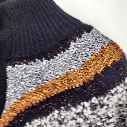 I.B. DIFFUSION 90S 香港製 ウール混 ラメ スタンドカラーカーディガン メンズ import:M