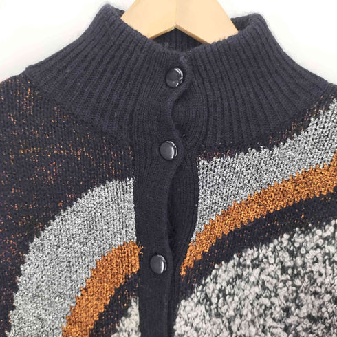 I.B. DIFFUSION 90S 香港製 ウール混 ラメ スタンドカラーカーディガン メンズ import:M