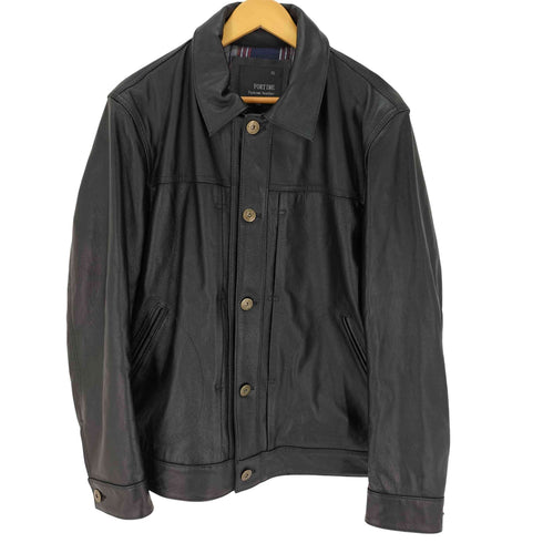 牛革 レザー トラッカージャケット 裏地ネル メンズ 4XL