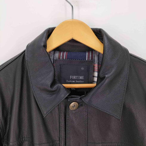 牛革 レザー トラッカージャケット 裏地ネル メンズ 4XL
