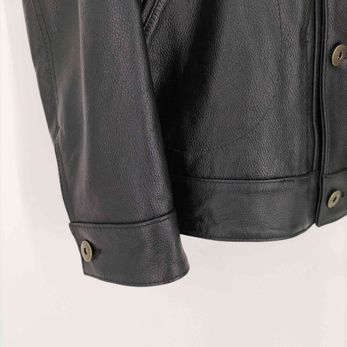 牛革 レザー トラッカージャケット 裏地ネル メンズ 4XL