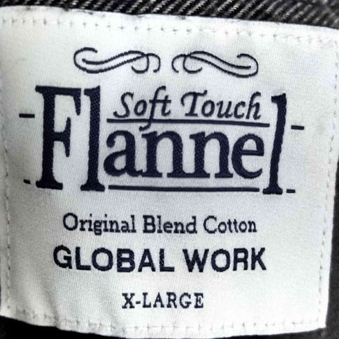 グローバルワーク GLOBAL WORK SOFT TOUCH FLANNEL やわらかリッチネルシャツ メンズ JPN:XL