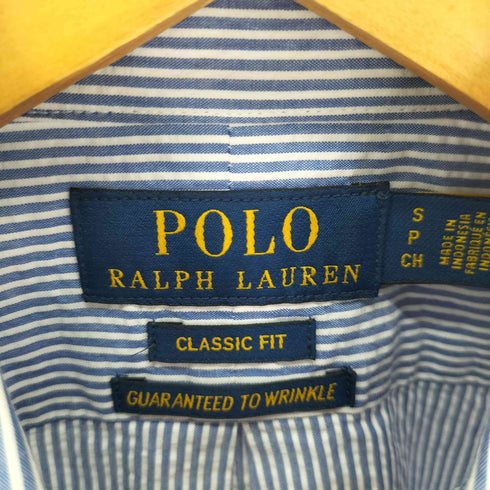 ポロラルフローレン POLO RALPH LAUREN CLASSIC FIT GUARANTEED TO WRINKLE シアーサッカー ボタンダウン 半袖シャツ メンズ import:S