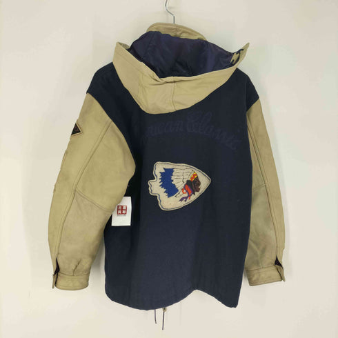 アヴィレックス AVIREX 袖レザー メルトン バーシティジャケット Red Sky メンズ import:XS