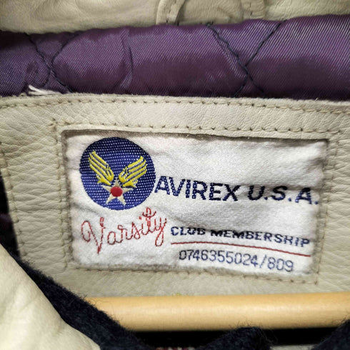 アヴィレックス AVIREX 袖レザー メルトン バーシティジャケット Red Sky メンズ import:XS