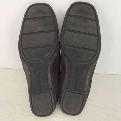 ザラ ZARA スプリットスエード ローファー レディース EUR:37