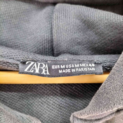 ザラ ZARA ペイント加工 オーバーサイズジップアップパーカー メンズ import:M