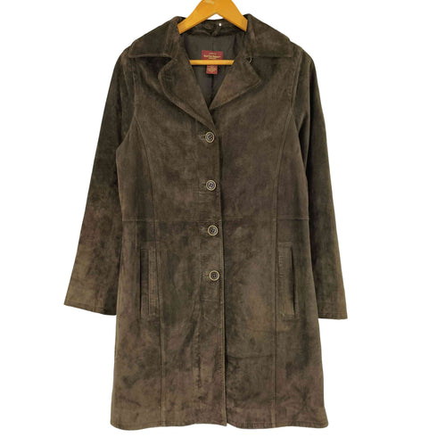 エディーバウアー Eddie Bauer SEATTLE SUEDE リアルレザー スウェード コート レディース import:M