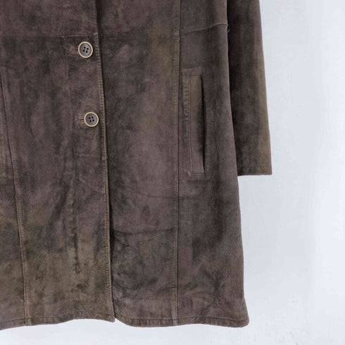 エディーバウアー Eddie Bauer SEATTLE SUEDE リアルレザー スウェード コート レディース import:M