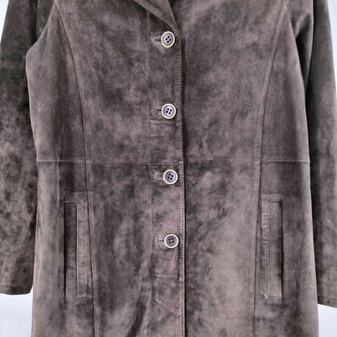 エディーバウアー Eddie Bauer SEATTLE SUEDE リアルレザー スウェード コート レディース import:M
