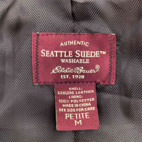 エディーバウアー Eddie Bauer SEATTLE SUEDE リアルレザー スウェード コート レディース import:M