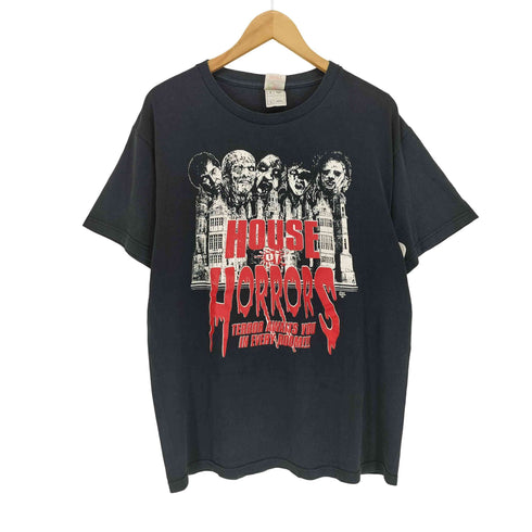 フルーツオブザルーム FRUIT OF THE LOOM 90S USA製 HOUSE OF HORRORS プリント 半袖 Tシャツ メンズ L