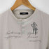 LANDMUSEUM ランドミュージアム クロスステッチ プリント ヘンリーネック 半袖Tシャツ メンズ M