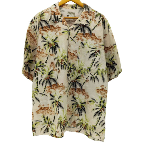 クイックシルバー Quiksilver 90~00s 開襟 オープンカラーアロハシャツ ヤシの木 ボックス メンズ XL