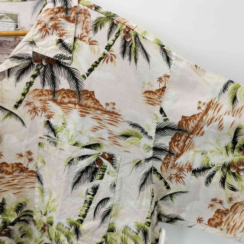 クイックシルバー Quiksilver 90~00s 開襟 オープンカラーアロハシャツ ヤシの木 ボックス メンズ XL