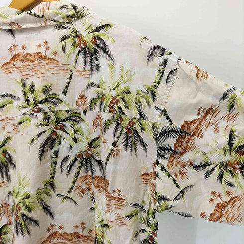 クイックシルバー Quiksilver 90~00s 開襟 オープンカラーアロハシャツ ヤシの木 ボックス メンズ XL