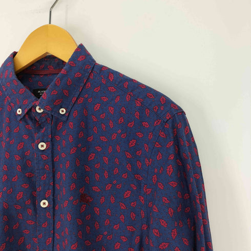 バーバリーブラックレーベル BURBERRY BLACK LABEL 総柄 コットン ボタンダウン シャツ メンズ JPN:3