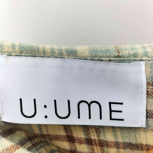 U:UME ユーム ダメージ加工 スタッズ グラデーション 長袖 チェックシャツ メンズ XL