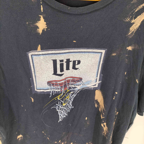 Lite Beer 企業ロゴ Tシャツ ブリーチ加工 メンズ