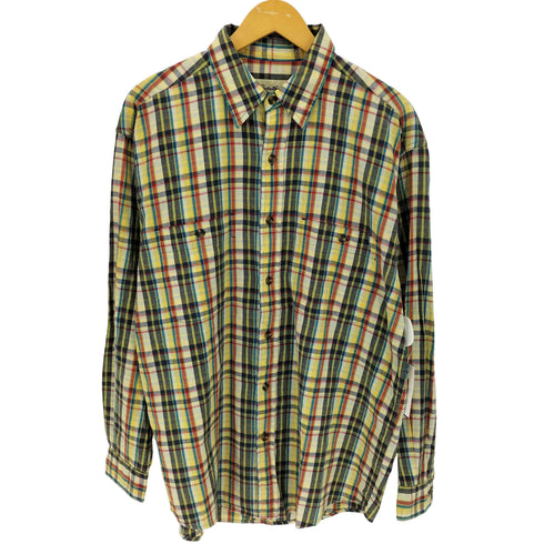 エディーバウアー Eddie Bauer 90s 白タグ マドラスチェック 長袖シャツ メンズ import:M M