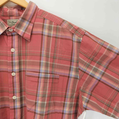 エルエルビーン L.L.Bean チェック柄 半袖 ボックスシャツ メンズ import:XL