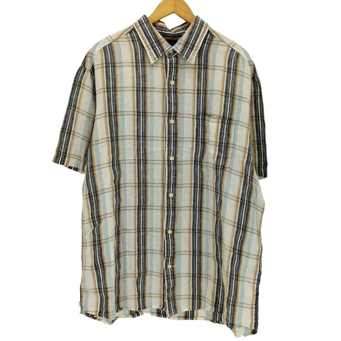 ティンバーランド Timberland 06SS リネン 半袖 チェック柄 シャツ メンズ import:XL