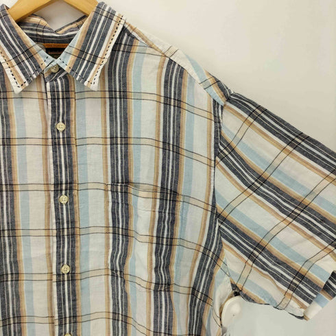 ティンバーランド Timberland 06SS リネン 半袖 チェック柄 シャツ メンズ import:XL