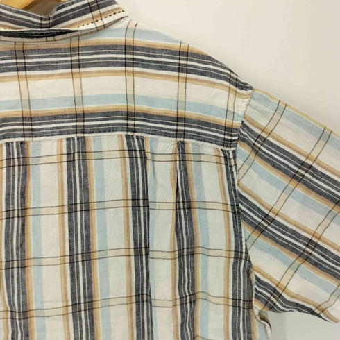 ティンバーランド Timberland 06SS リネン 半袖 チェック柄 シャツ メンズ import:XL