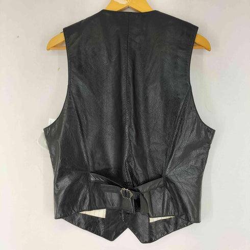 ART GLENHILL 裏地ストライプ カウレザーベスト メンズ import:M