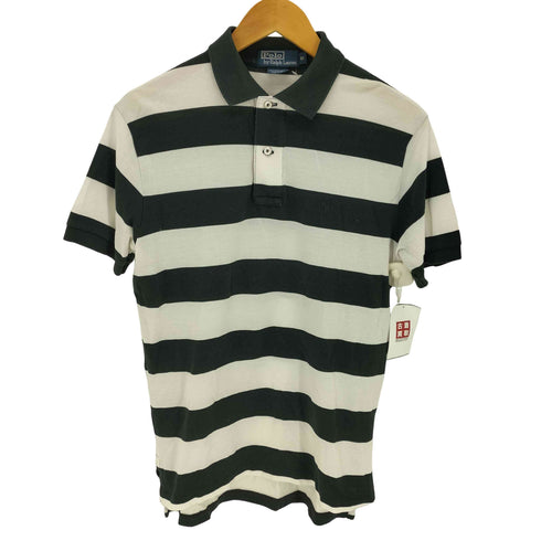 ポロバイラルフローレン Polo by RALPH LAUREN ピマコットン スモールポニー刺繍 ボーダー 半袖 ポロシャツ メンズ M