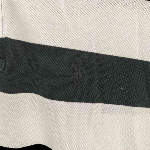 ポロバイラルフローレン Polo by RALPH LAUREN ピマコットン スモールポニー刺繍 ボーダー 半袖 ポロシャツ メンズ M