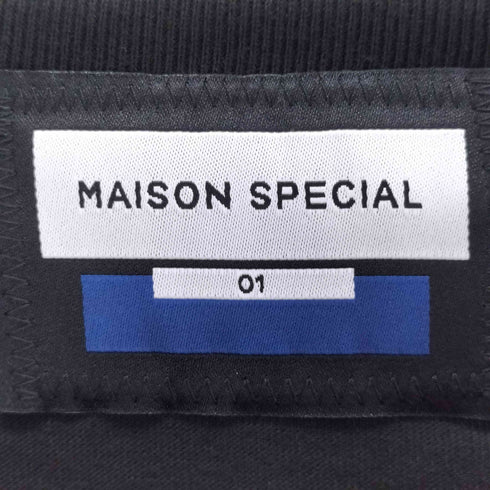 メゾンスペシャル MAISON SPECIAL Abstract Hand-Printed Oversized Stitched Crew Neck T-shirt ステッチ プリント 半袖 Tシャツ メンズ 1