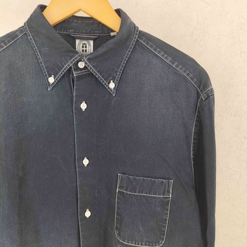 ANTONIO LAVERDA アントニオラヴェルダ エルボーパッチ デニム 長袖 ボタンダウン シャツ メンズ LL
