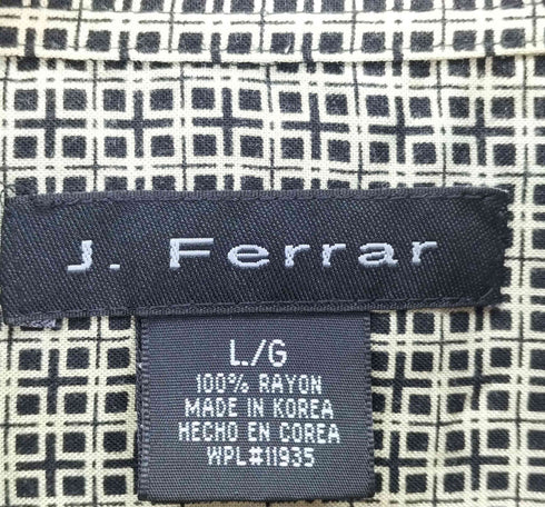 ジェイフェラー J.FERRAR 90~00s WASHABLE RAYON レーヨン 半袖シャツ メンズ L