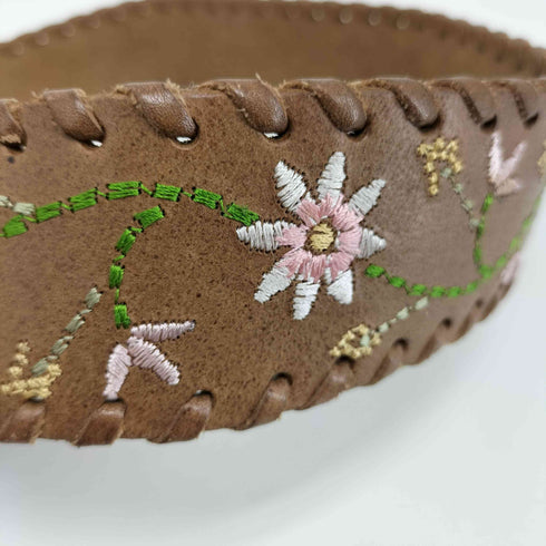 アバクロンビーアンドフィッチ Abercrombie & Fitch 花刺繍 レザーベルト レディース