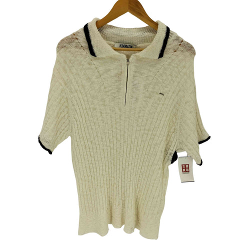 マーティンキム Matin Kim HALF ZIP UP SLUB PIQUE KINIT TOP ハーフジップ スラブピケ ニット トップ レディース FREE