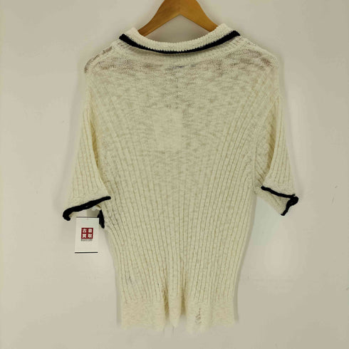 マーティンキム Matin Kim HALF ZIP UP SLUB PIQUE KINIT TOP ハーフジップ スラブピケ ニット トップ レディース FREE