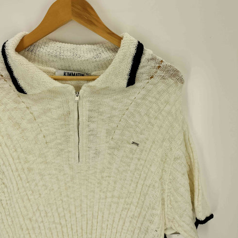 マーティンキム Matin Kim HALF ZIP UP SLUB PIQUE KINIT TOP ハーフジップ スラブピケ ニット トップ レディース FREE