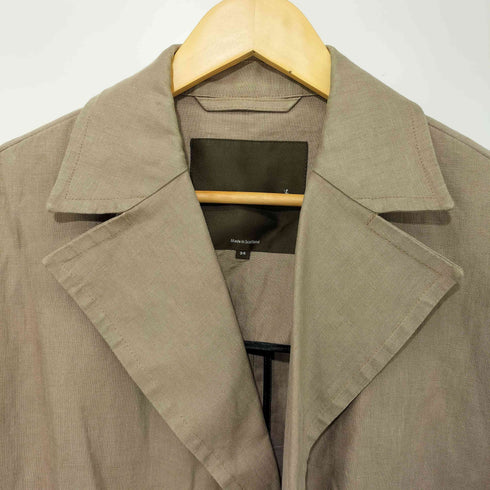 マッキントッシュ Mackintosh リネン100 ベルテッド ハーフコート スコットランド製 メンズ UK:34