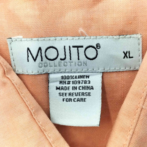 モヒート MOJITO リネン100% 半袖キューバシャツ メンズ import:XL