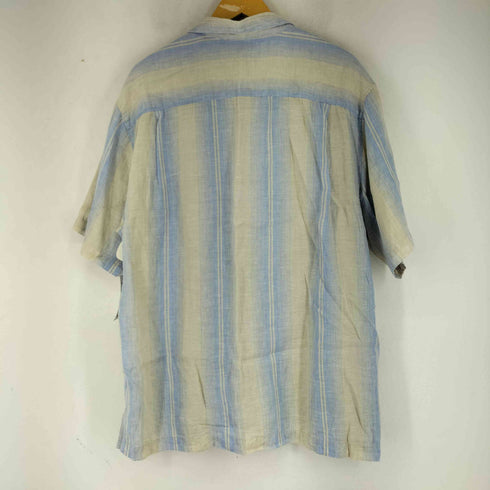 トミーバハマ Tommy Bahama リネン100% ORIGINAL FIT ストライプ オープンカラーシャツ メンズ import:L