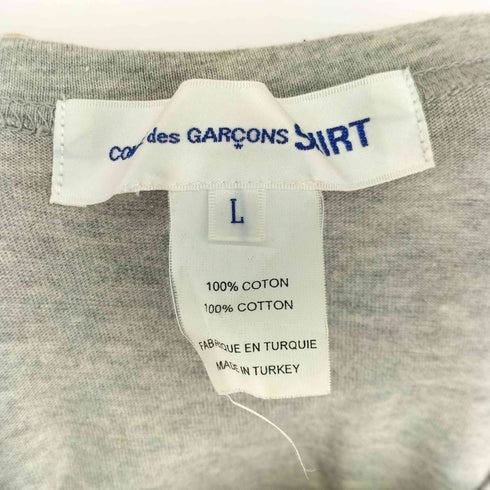 コムデギャルソンシャツ COMME des GARCONS SHIRT cotton jersey plain with CDG SHIRT logo on front - big T フロントプリント 半袖Tシャツ メンズ JPN:L